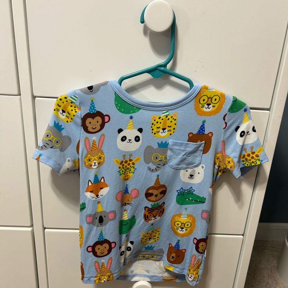 Little Sleepies Birthday Animals tee shirt